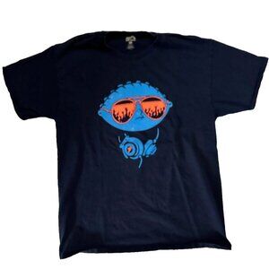 Family Guy Stewie Graphic T-Shirt Men's Size M/L Purple Neon Glasses